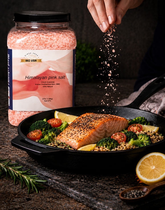 Pan-Seared Lemon Herb Salmon with ORYCO Himalayan Pink Salt