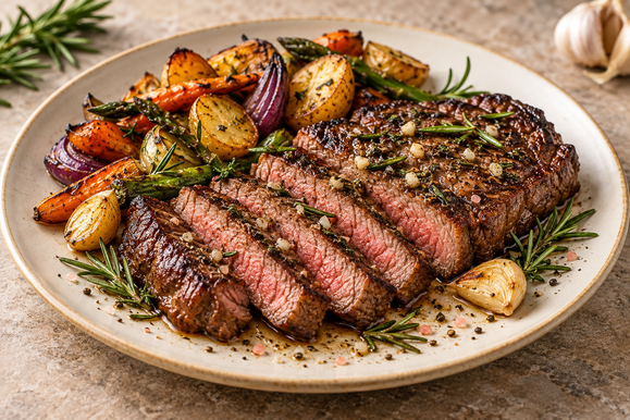 Garlic & Rosemary Steak with ORYCO Pink Salt
