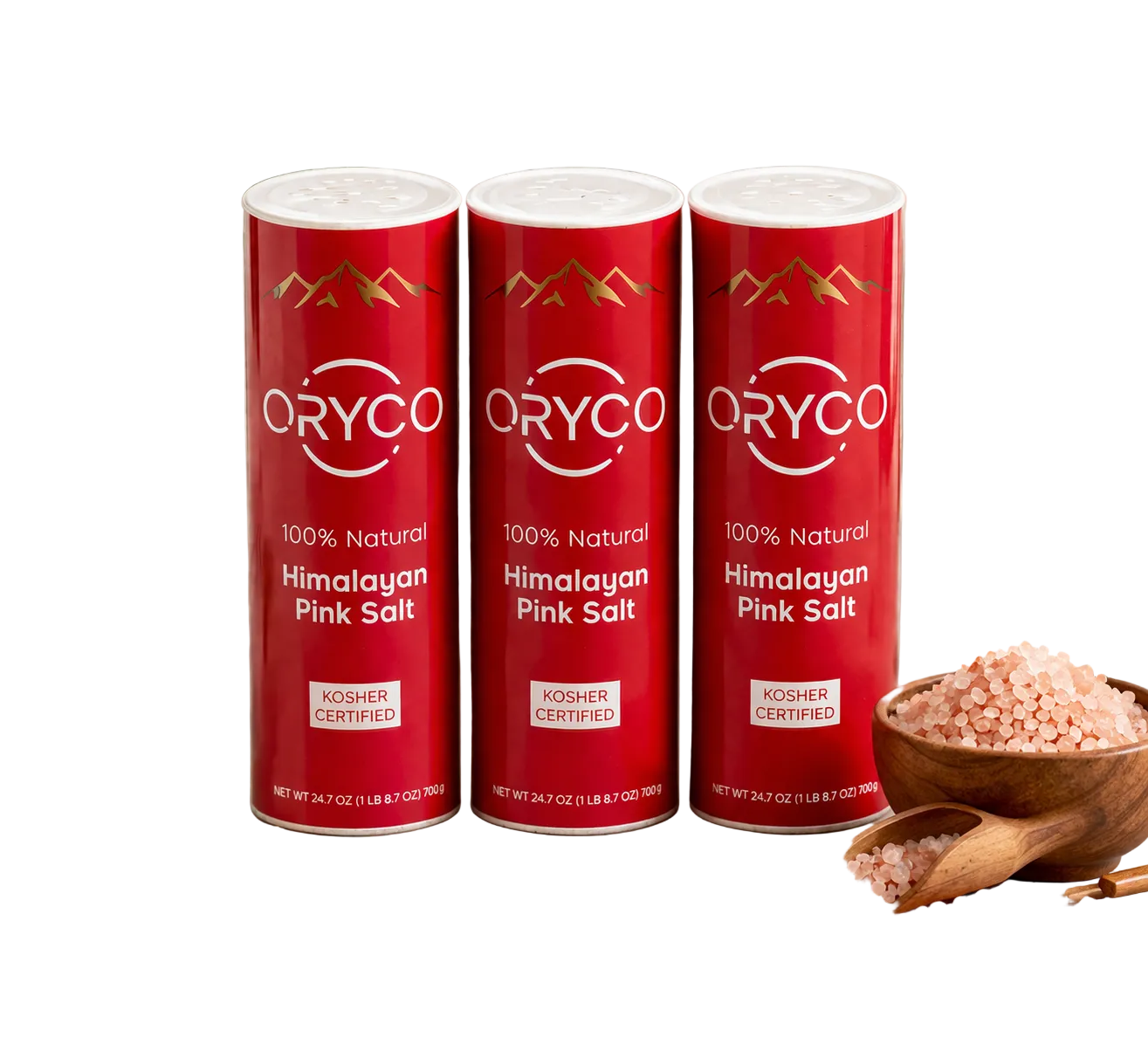 Himalayan Pink Salt Fine Grain Shaker Bundle (3 × 700g)