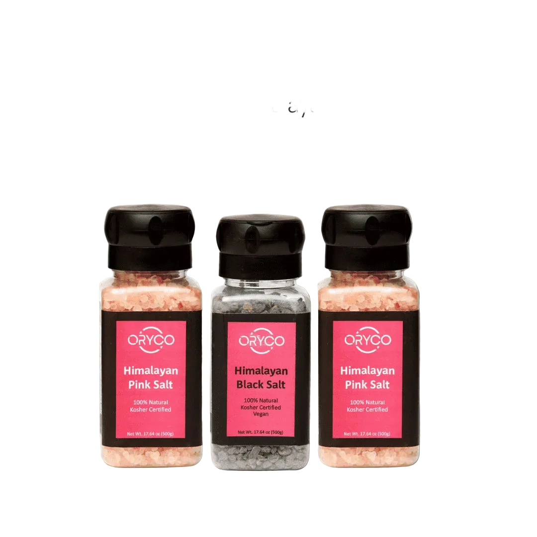 Himalayan Salt Coarse Grinder Bundle – 2 Pink + 1 Black (3 × 500g)