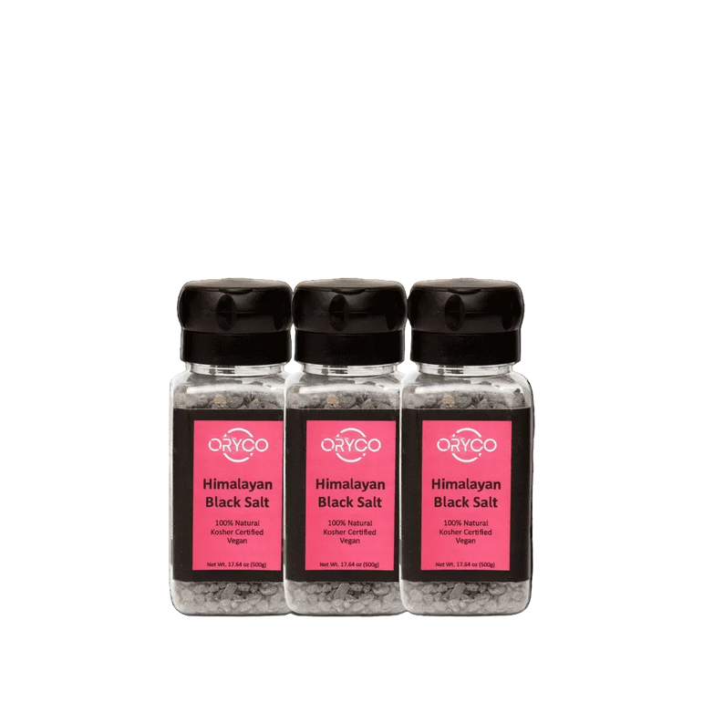 Himalayan Black Salt Coarse Grinder Bundle – 3 Pack (3 × 500g)
