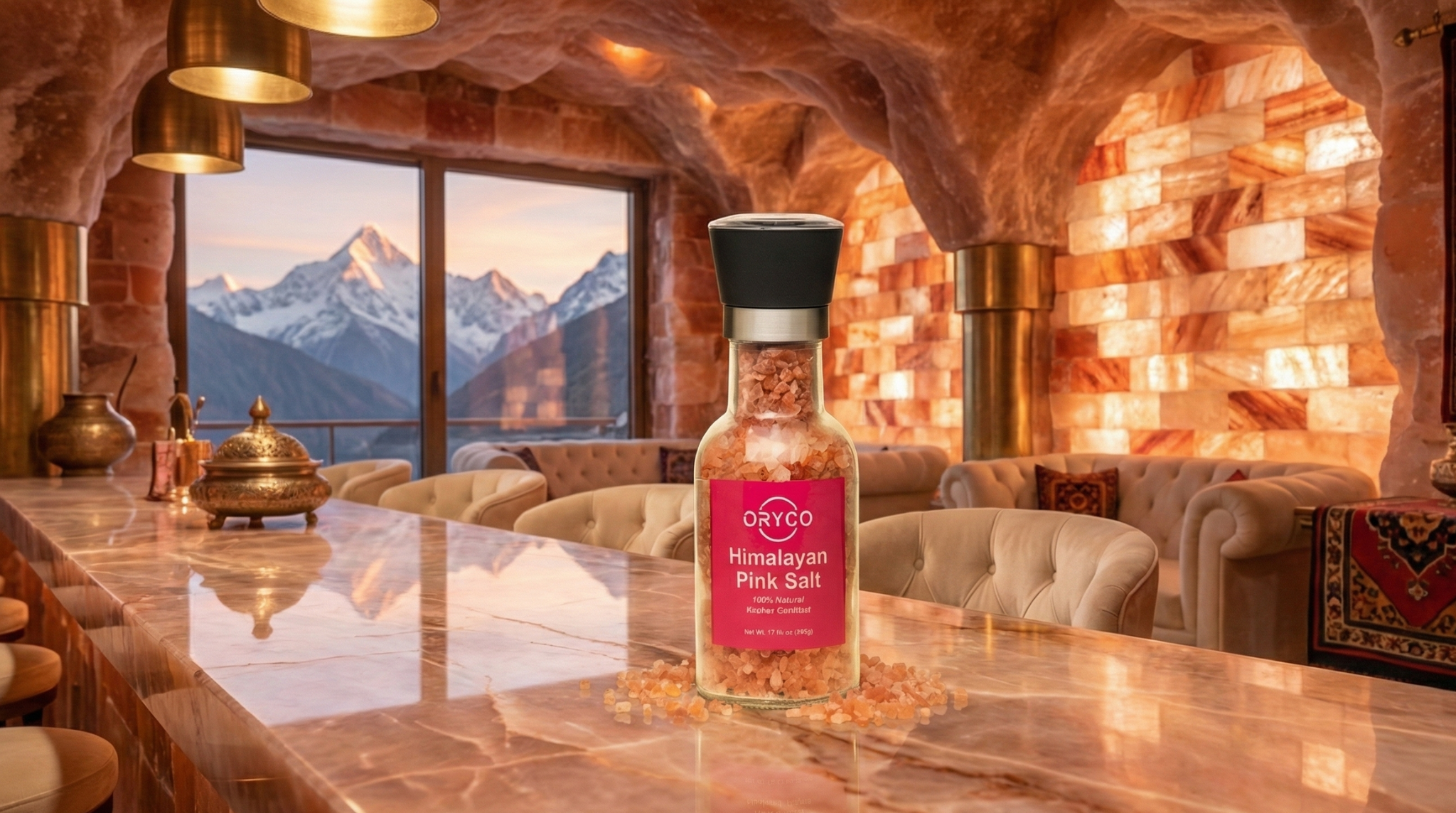 Glass Coarse Grinder Pink Salt