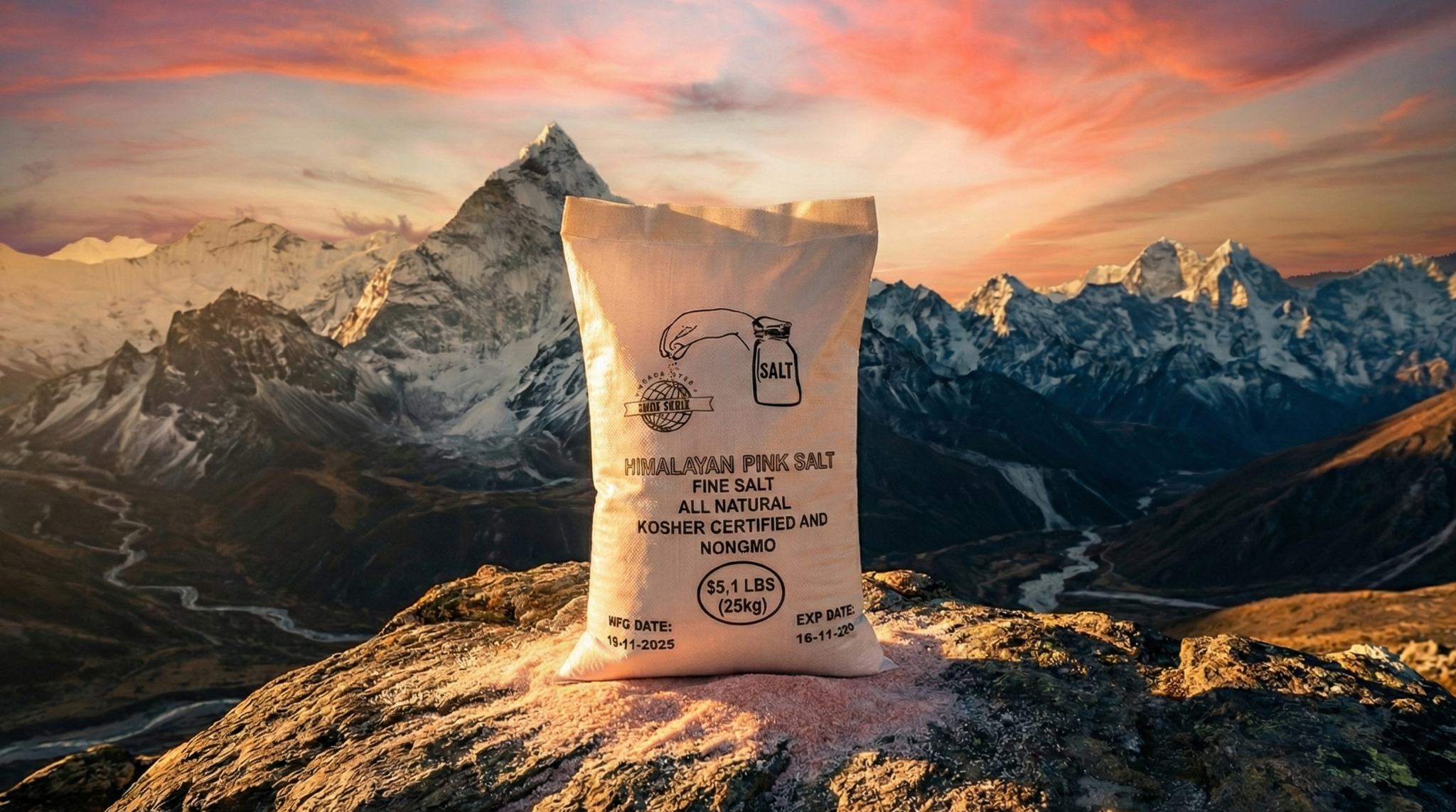 Ground Himalayan Pink Salt Bag