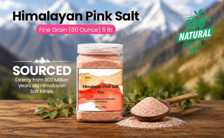 Himalayan Pink Salt, Fine – 5 lb (80 oz) Jar