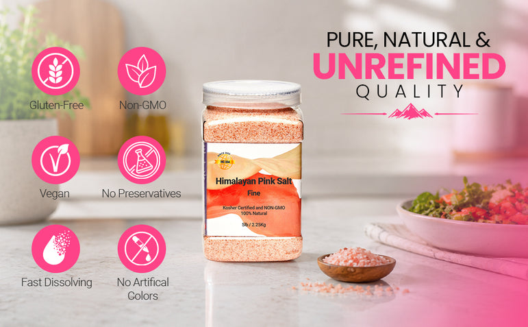 Himalayan Pink Salt, Fine – 5 lb (80 oz) Jar