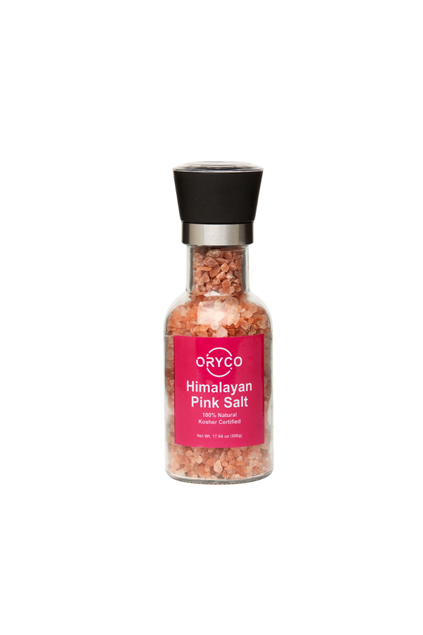 Glass Himalayan Pink Salt Grinder – Coarse Grain (500g), Refillable