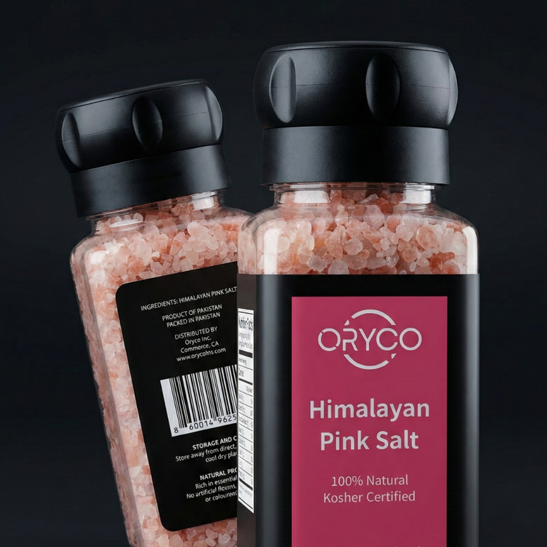 ORYCO Himalayan Pink Salt Coarse Refillable Grinder – 17.64 oz (500 g)