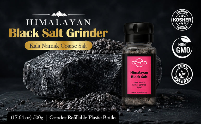 Himalayan Black Salt Grinder 17.64 oz | ORYCO Kala Namak