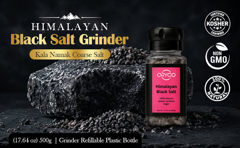 Himalayan Black Salt Grinder 17.64 oz | ORYCO Kala Namak