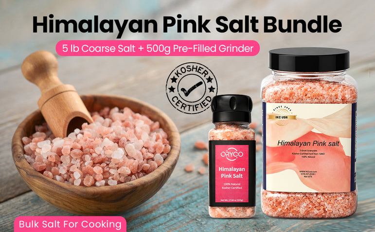 Himalayan Pink Salt Bundle – 5 lb Jar & 17.64 oz Grinder