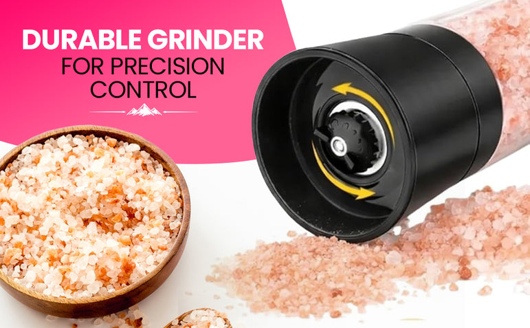 ORYCO Himalayan Pink Salt Coarse Glass Refillable Grinder – 17.64 oz (500 g)