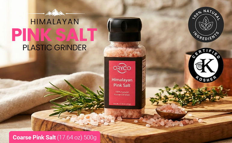 ORYCO Himalayan Pink Salt Coarse Refillable Grinder – 17.64 oz (500 g)