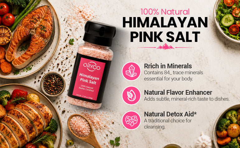 ORYCO Himalayan Pink Salt Coarse Refillable Grinder – 17.64 oz (500 g)