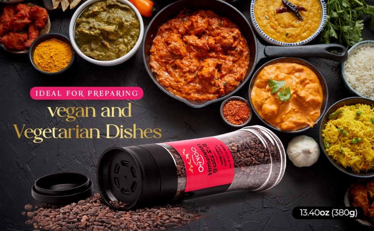 ORYCO Himalayan Black Salt Coarse Grinder – 13.4 oz