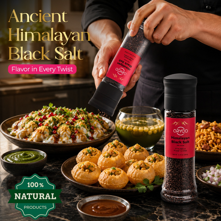 ORYCO Himalayan Black Salt Coarse Grinder – 13.4 oz