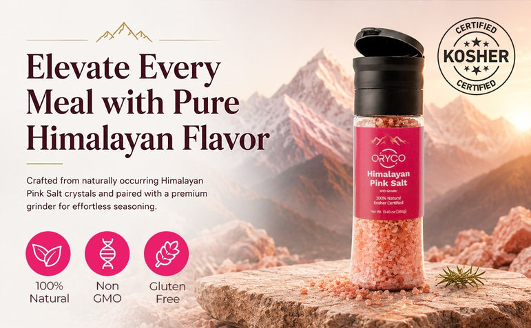 ORYCO Himalayan Pink Salt Coarse Grinder – 13.4 oz