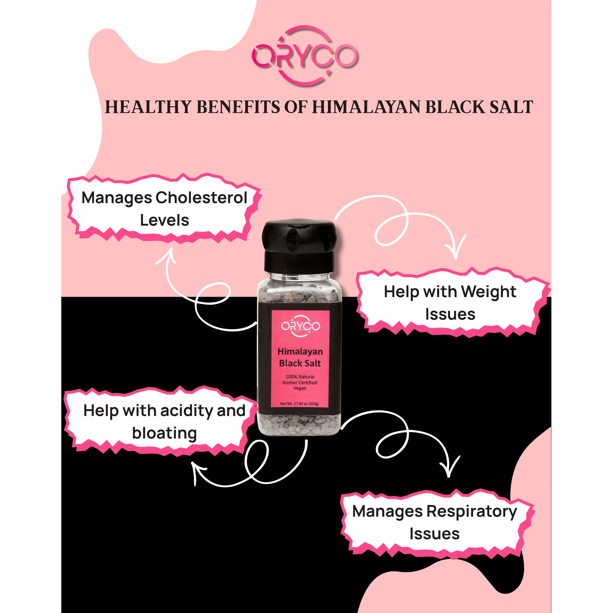 Himalayan Black Salt Coarse Grinder Bundle – 3 Pack (3 × 500g)