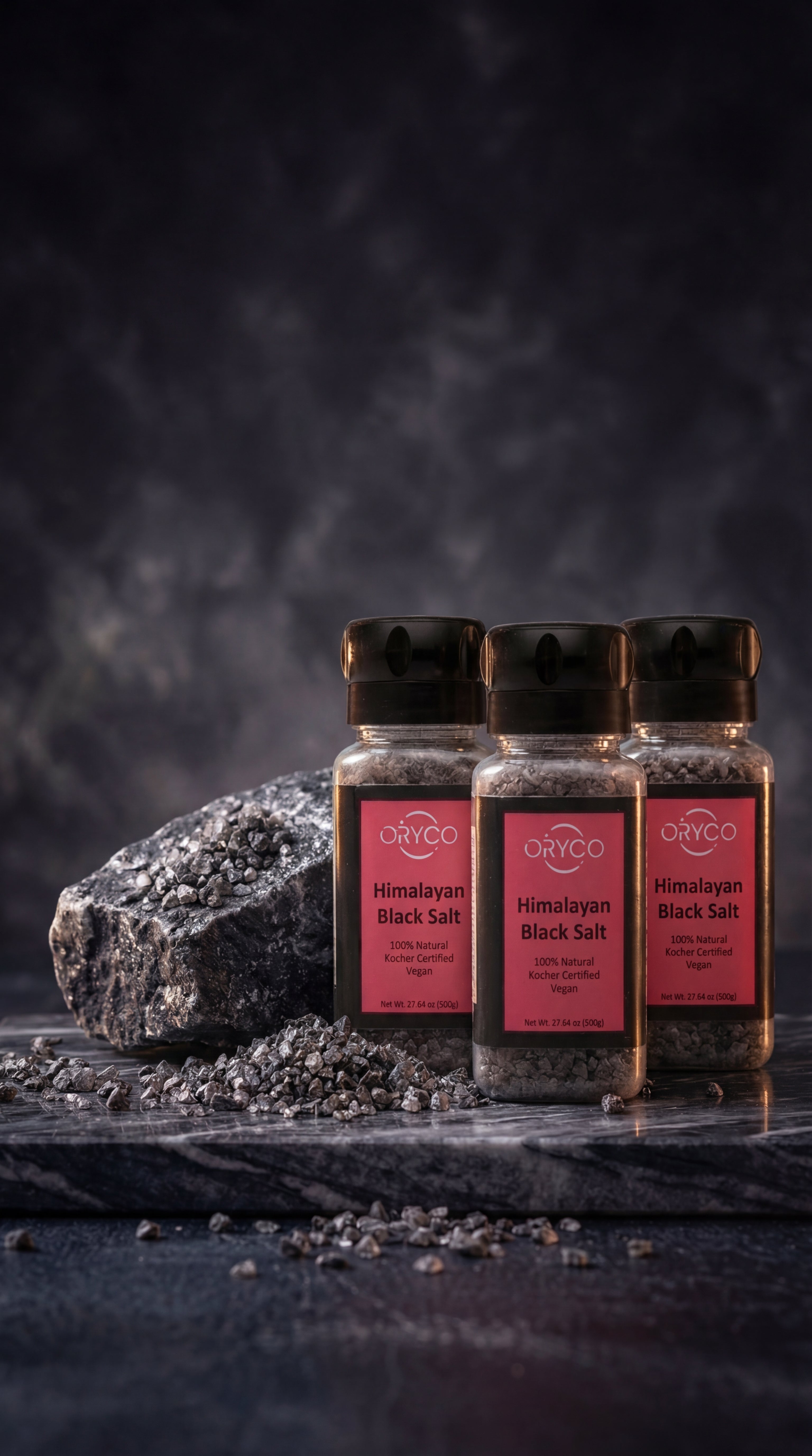 Himalayan Black Salt Coarse Grain, 500g Refillable Plastic Bottle