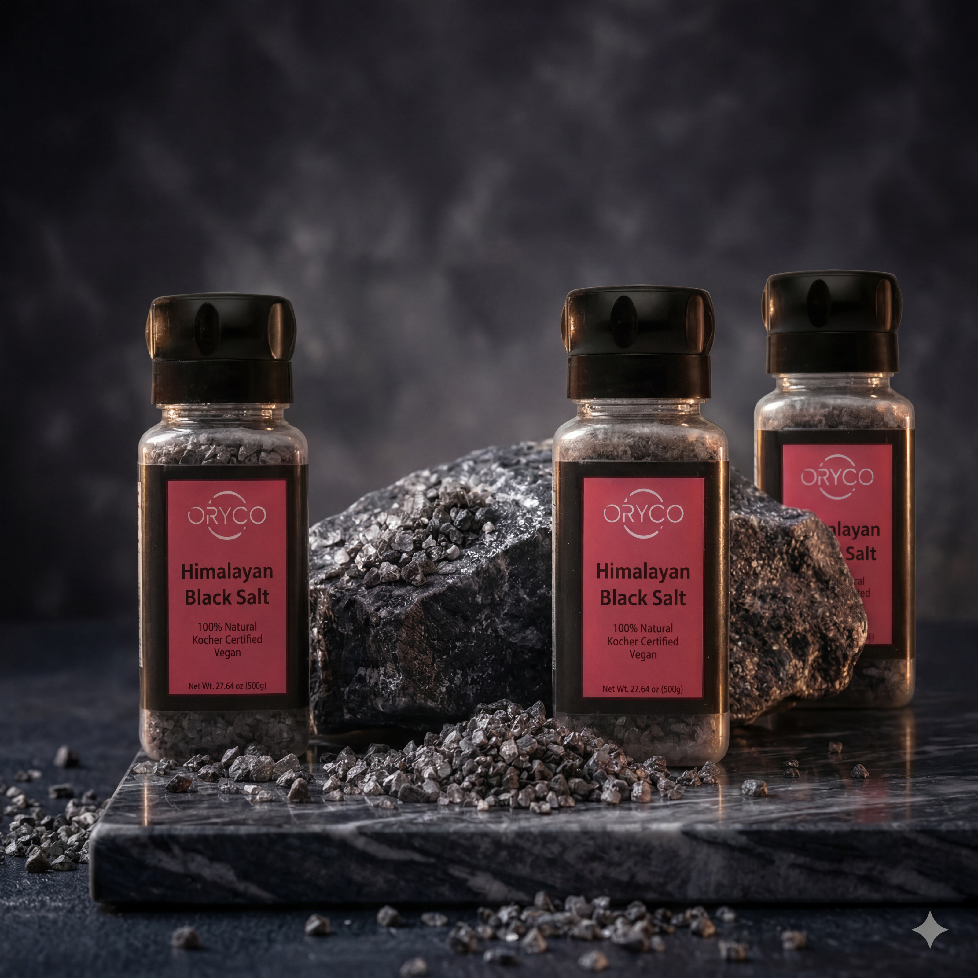 Himalayan Black Salt Coarse Grain, 500g Refillable Plastic Bottle